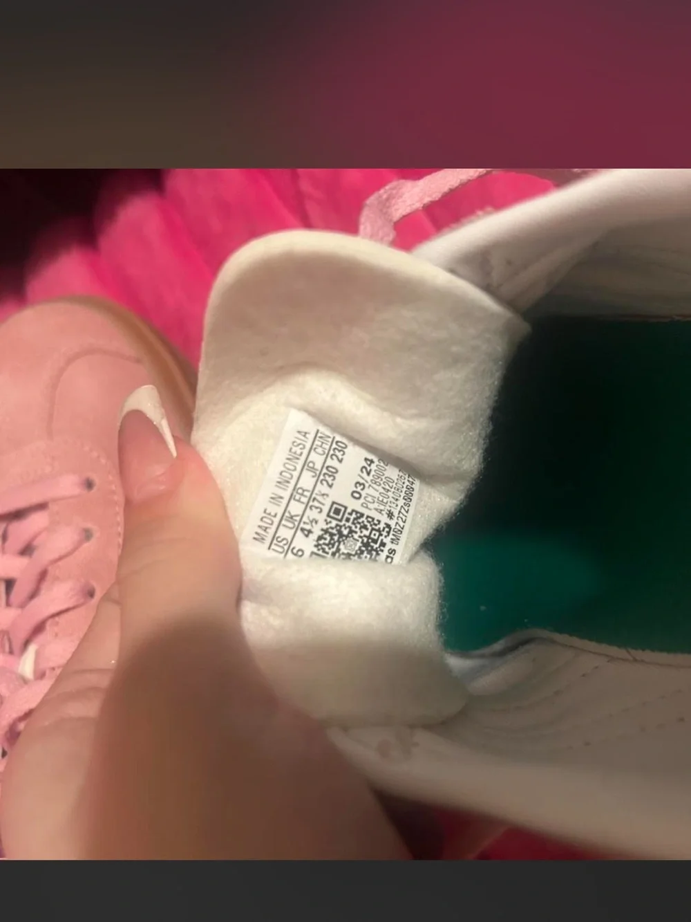 adidas Pink Suede Platform Sneakers with Green Stripes